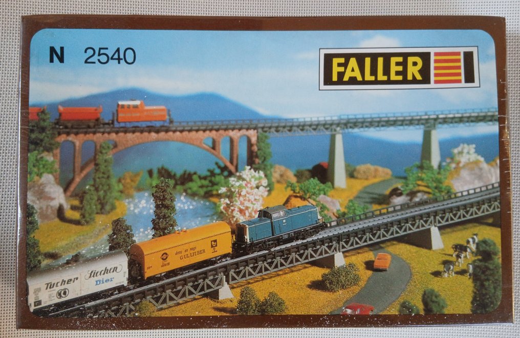 Faller N - 2547 / 2540 - Model train buildings (2) - Bridge piers and bridge sections for N scale model railroading. #3.2