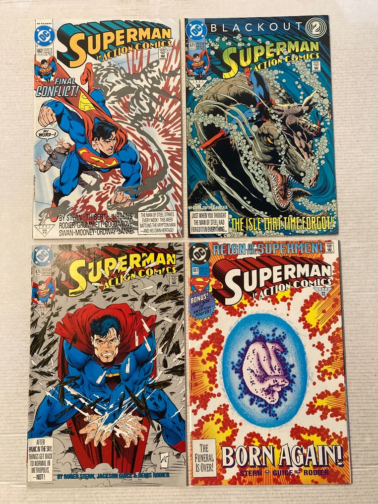Action Comics Featuring Superman (1938) 24 comics in range # 667 to 734 + Annuals. No Reserve Price! - Featuring Guy Gardner, the Eradicator, Lobo, Bizarro, the Outsiders and many more! - 22 Comic collection - First edition - 1991/1997 #1.0