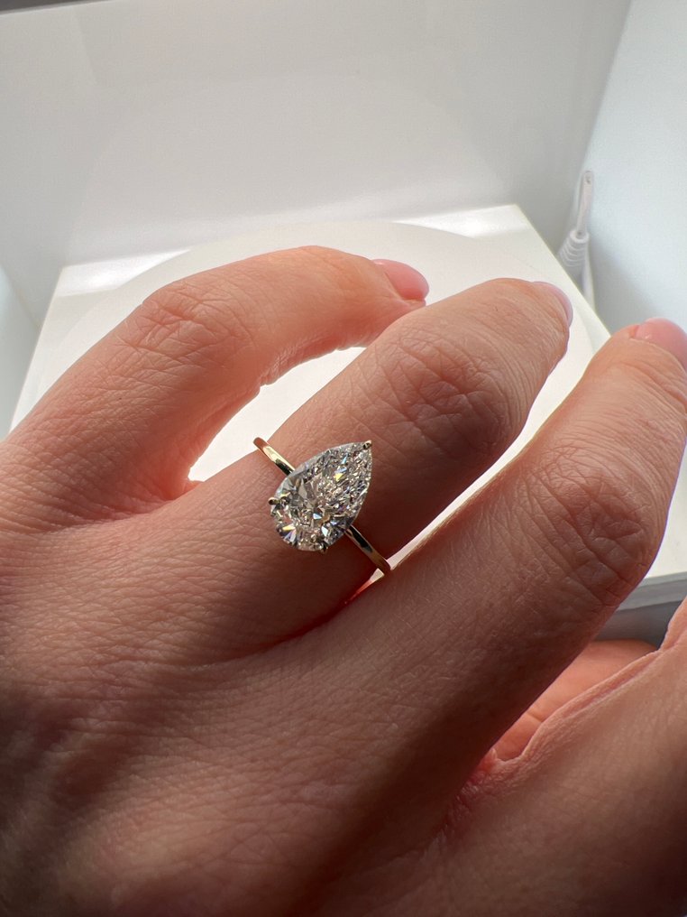 No reserve price - Ring - 14 kt. Yellow gold - 2.0ct. tw. Diamond (Lab-grown) #3.2