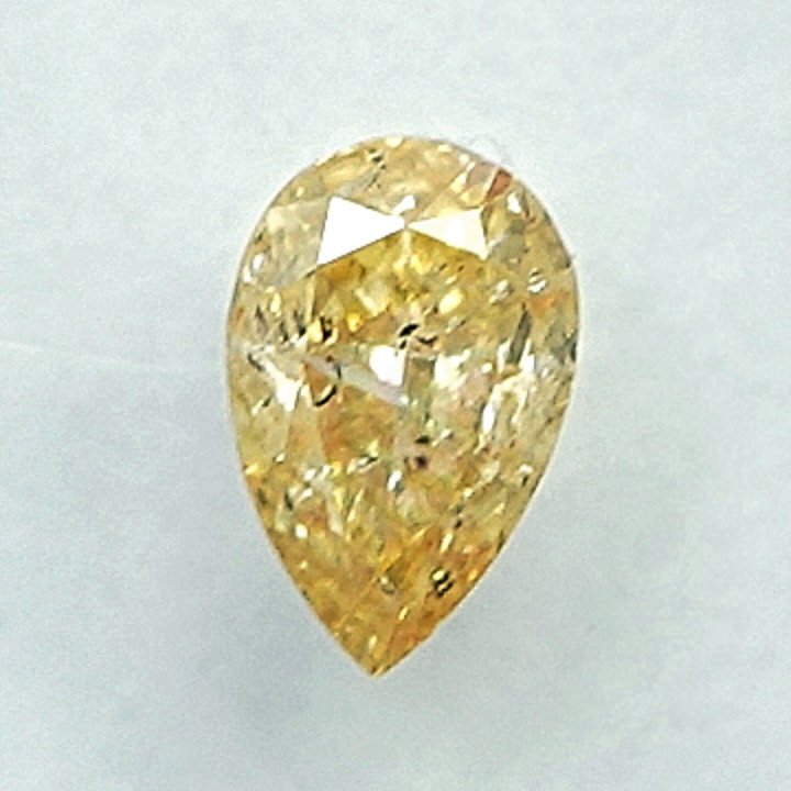 没有保留价 - 1 pcs 钻石 (天然色彩的) - 0.18 ct - 梨形 - Fancy intense 似橙色 黄色 - I3 - 国际宝石研究院(IGI) #2.1