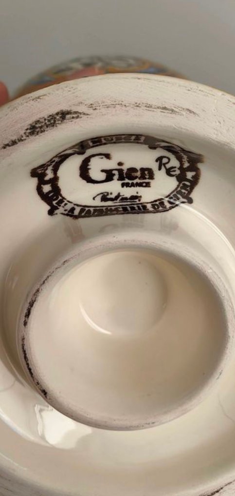 Gien France - Βάζο - Πήλινο, Creamware, Faience - Βάζο από φαιά της Gien. #4.3