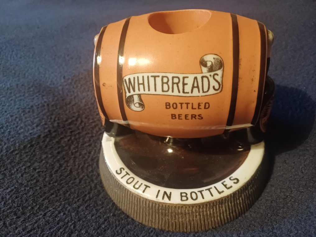 Πορσελάνινη πυρίτιδα Whithbred's Ale - Stout - Γοητευτική εμφιαλωμένη μπύρα Whithbred, διαφημιστικό - Whitbread's & C° Ltd - Διαφημιστική πινακίδα - Πορσελάνη #1.0