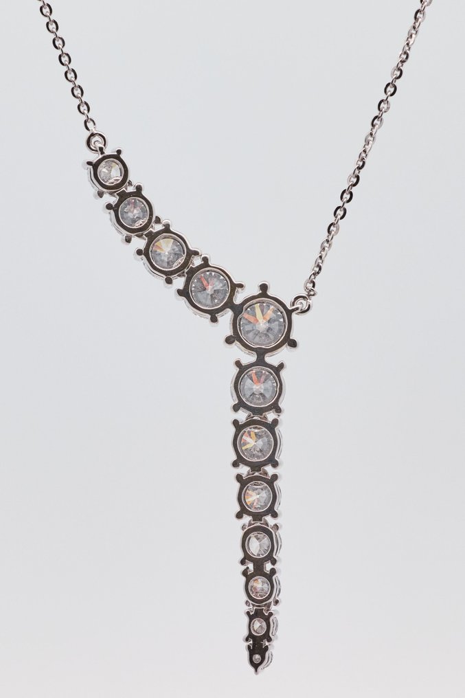 Zonder minimumprijs - Halsketting - 14 karaat Witgoud - 3.46ct. tw. Diamant (Lab-grown) - Diamant #3.2