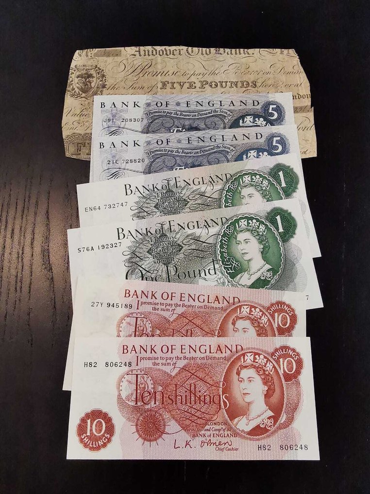 Marea Britanie. - 7 Banknotes - Various Dates (Fără preț de rezervă) #1.0