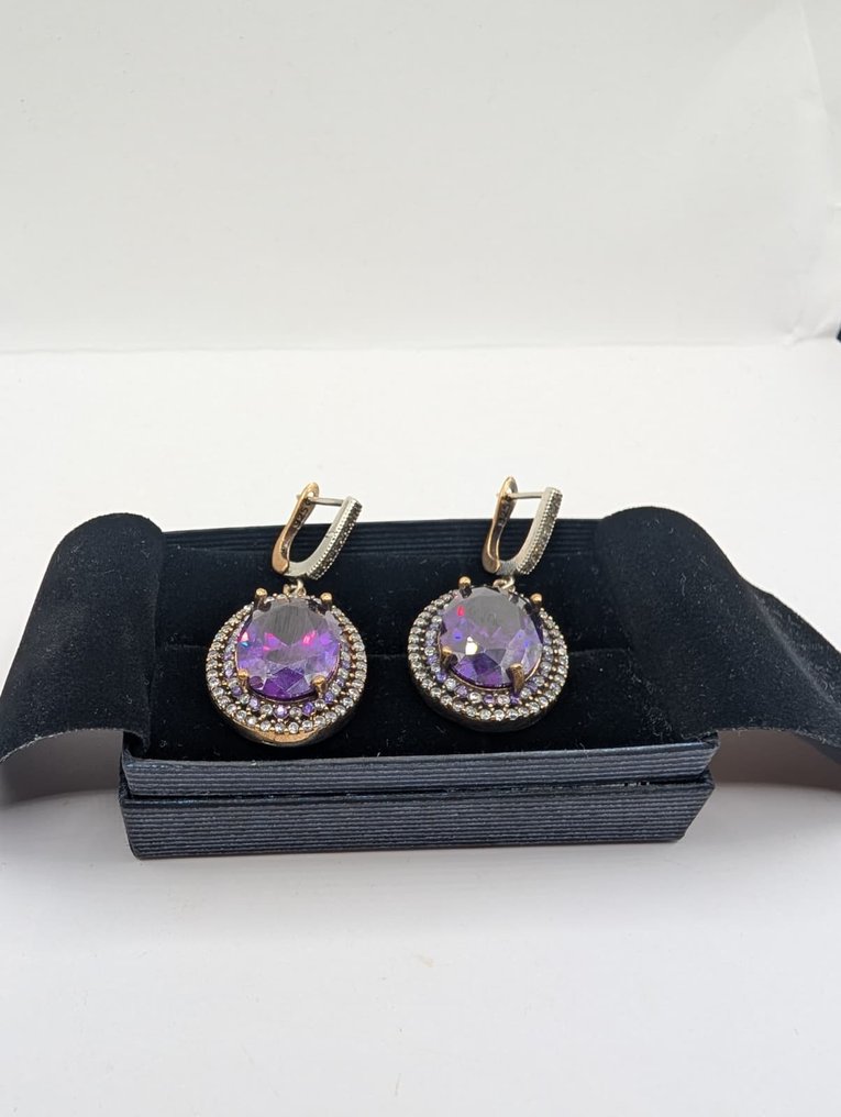 Fără preț de rezervă - Cercei Argint Ametist #1.0