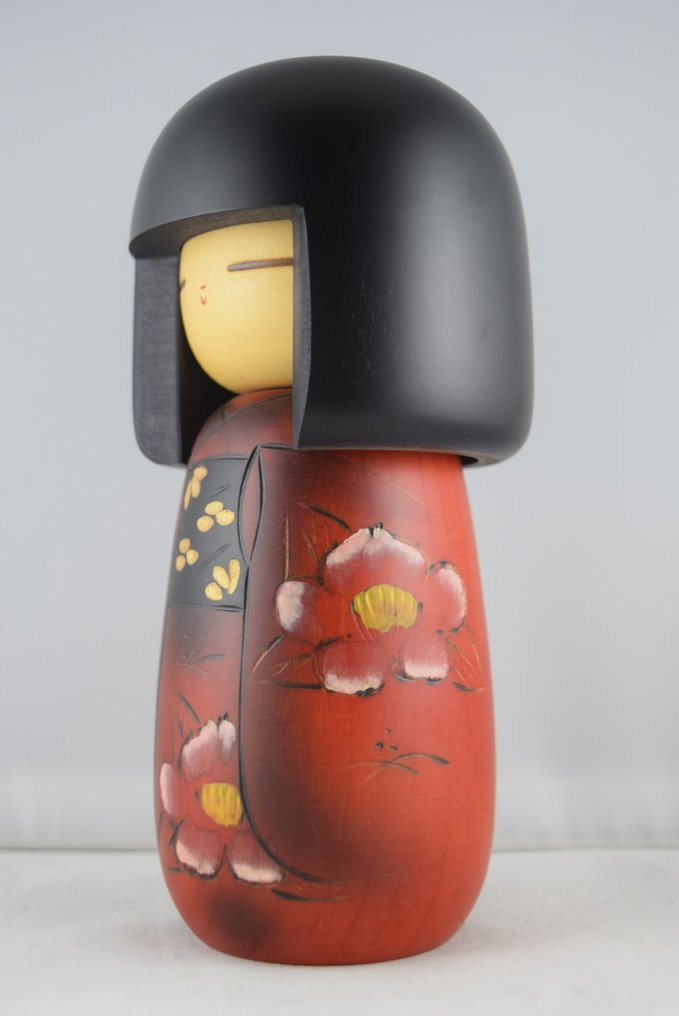 由藤川雅惠制作的椿芽 - 木 - Masae Fujikawa - Including name sign - In original box - 日本 - 昭和年代(1926-1989) #4.3