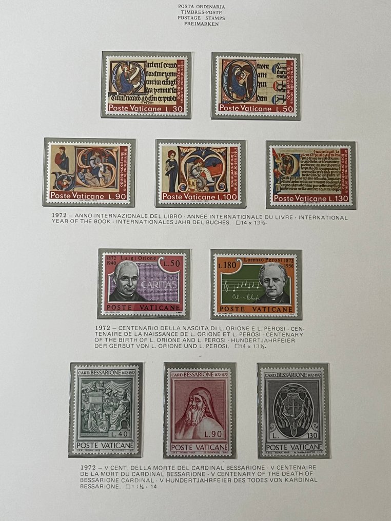 Βατικανό 1971/1997 - Βατικανό, επετείους γραμματόσημων από το 1971 έως το 1997, καινούργια με πλήρη κόλλα. #4.3