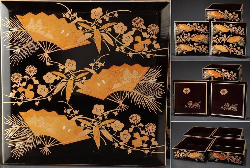 Yume Sanuki - Wooden 4 Tiered Box with Makie Lacquerware - Κουτί - Ξύλο #3.2