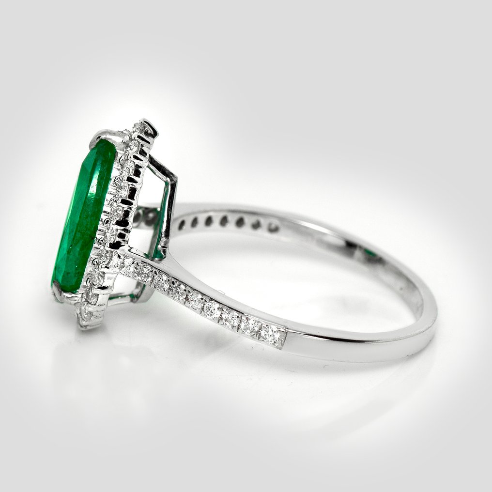 Sem preço de reserva - Anel HRD 1,91 ct Verde Intenso - 2.28ct. tw. Esmeralda - Diamante #3.2