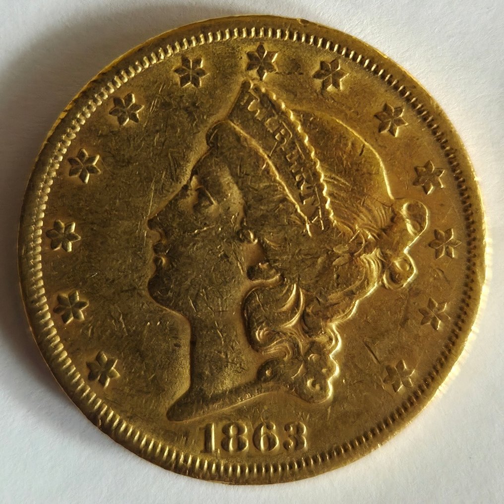 Stany Zjednoczone. 20 Dollars 1863-S Liberty Head (Bez ceny minimalnej
) #1.0