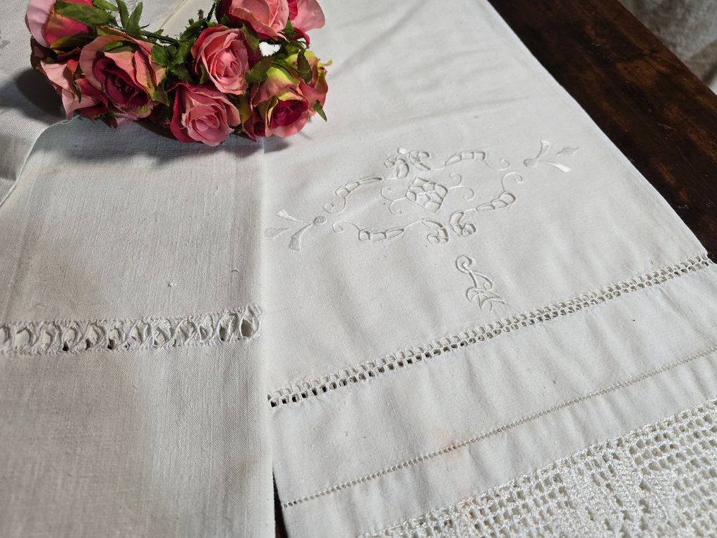 Serviette (3)  - 130 cm - 63 cm - Accessoires anciens #4.3