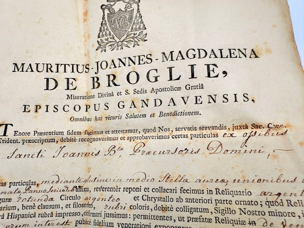 Relic document of Saint John B - Paper - 1800-1850 #2.1