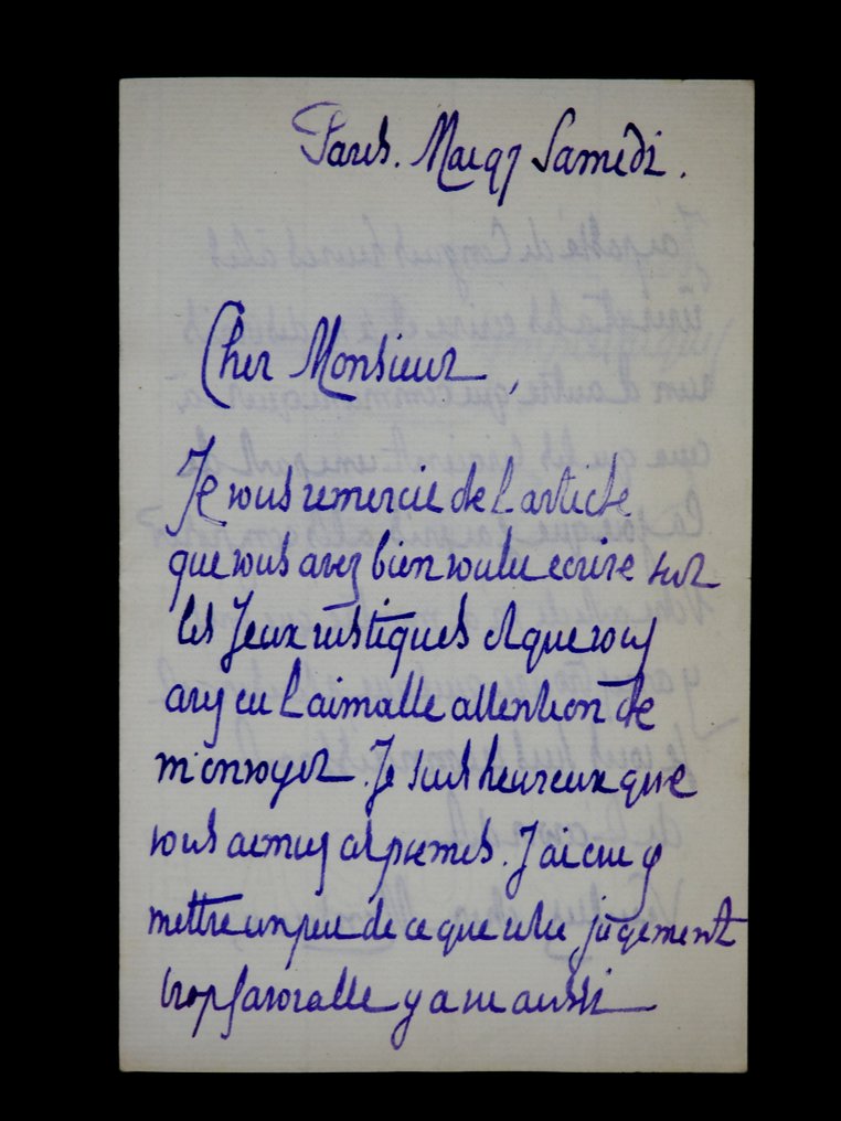 Henri DE REGNIER - lettre autographe signée - Les jeux rustiques et divins - 1900 #1.0