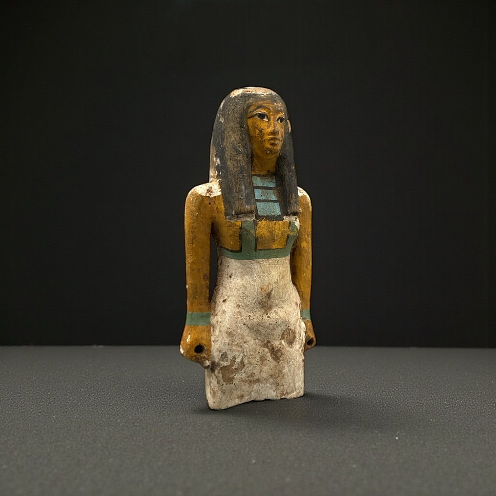 Αντίγραφο της αρχαίας αιγυπτιακής Ξύλινο άγαλμα θραύσμα γυναίκας λατρευτή  (χωρίς τιμή ασφαλείας) #1.0