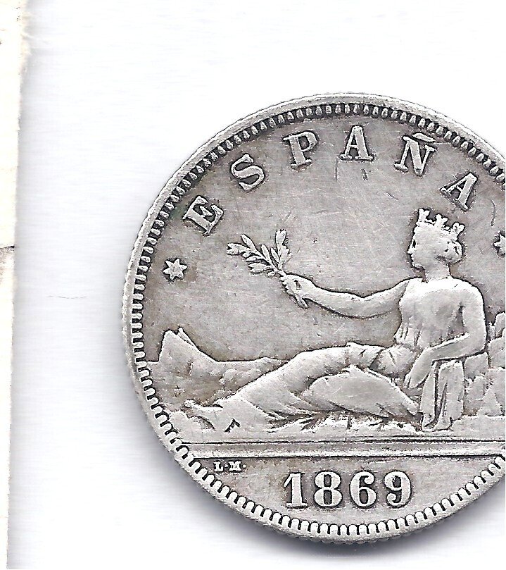 Espanjan kuningaskunta. Alfonso XII. 2 Pesetas 1869 ET 1870  (Ei pohjahintaa) #4.3