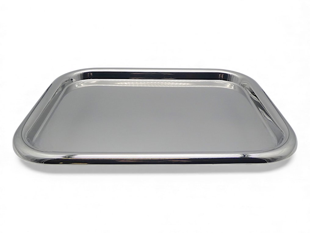 Alessi - Ettore Sottsass - Serving tray - Rectangular Steel Tray with Satin Finish and Shiny Edge Art. 5006/37 - XXL - 18/10 stainless steel #1.0