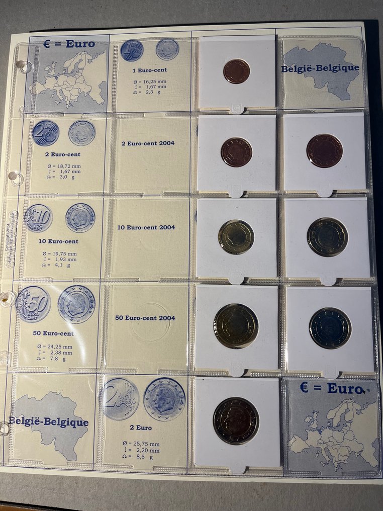 比利时. Series 1 Cent - 2 Euro 2002/2019 (5 series)  (没有保留价) #3.2