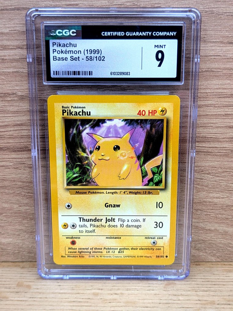 Pokémon - 1 Graded card - Pikachu #58 VINTAGE 1999 - Full Art - AR - Illustration Art - CGC 9 - WOTC - Base set #1.0