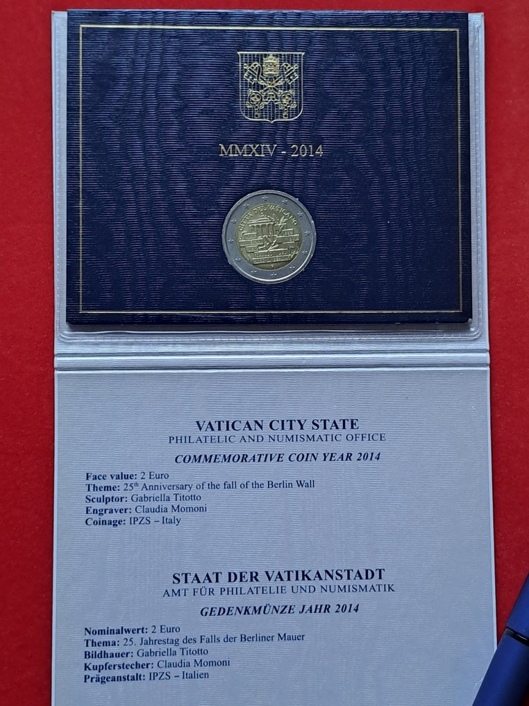 Vatikanstaten. Year Set (BU) / 2 Euro 2014/2024 (3 items) (Ingen mindstepris) #2.1