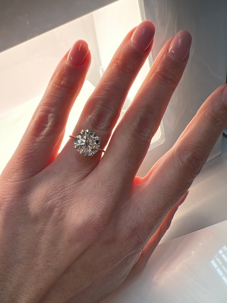 戒指 - 14 克拉 黃金 - 5.07ct. tw. 鉆石 (實驗室培育) #3.2