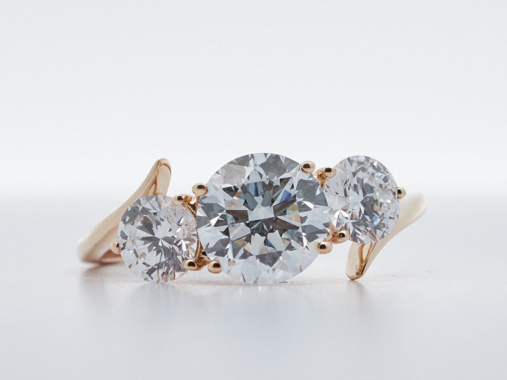 χωρίς τιμή ασφαλείας - Δαχτυλίδι - 14 καράτια Κίτρινο χρυσό -  2.47ct. tw. Διαμάντι (Εργαστηριακής καλλιέργειας) - Διαμάντι #1.0