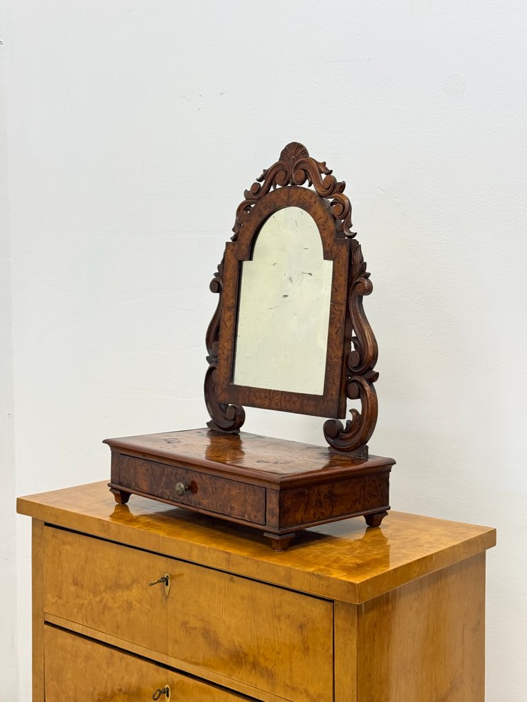 Table mirror - Burr walnut - Toilette Carlo X #1.0