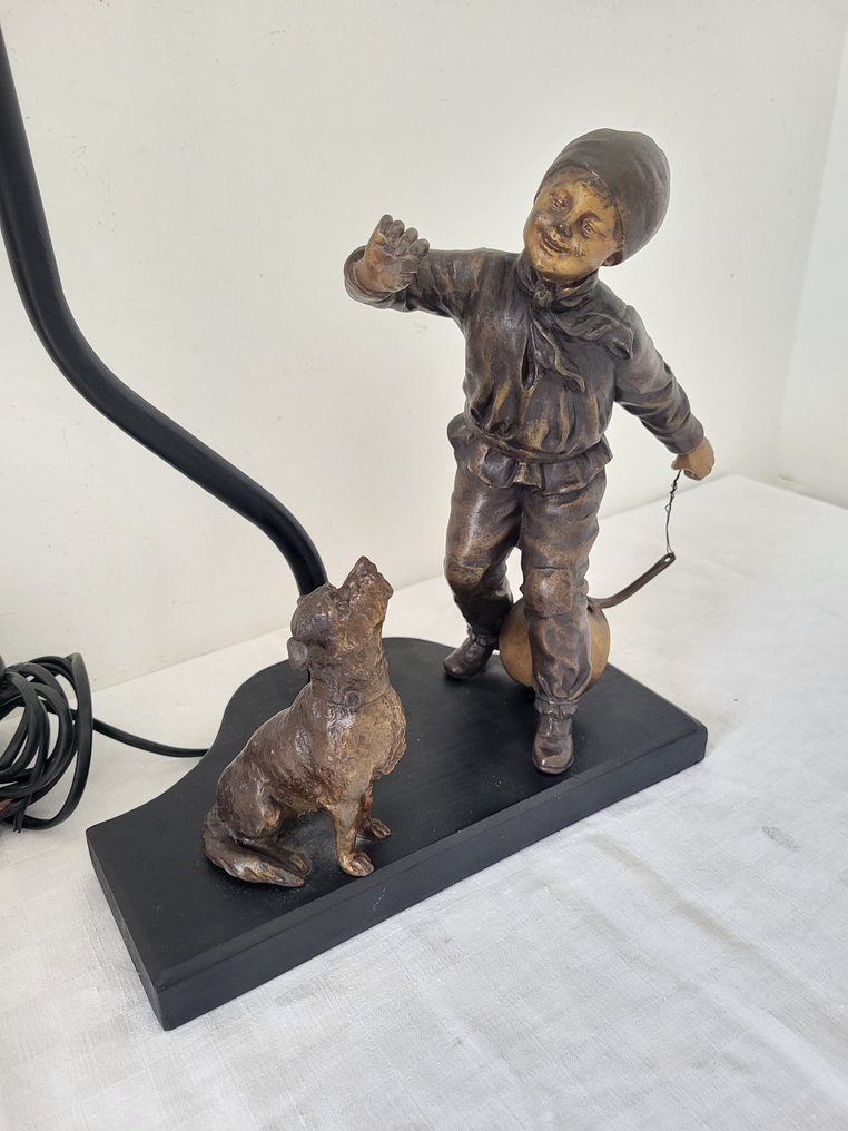 Επιτραπέζιο φωτιστικό - Γυαλί, Μέταλλο, Ξύλο #1.0