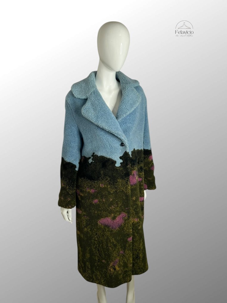 Ottod'ame Landscape Printed Faux Shearling Coat - No RP - Παλτό #4.3