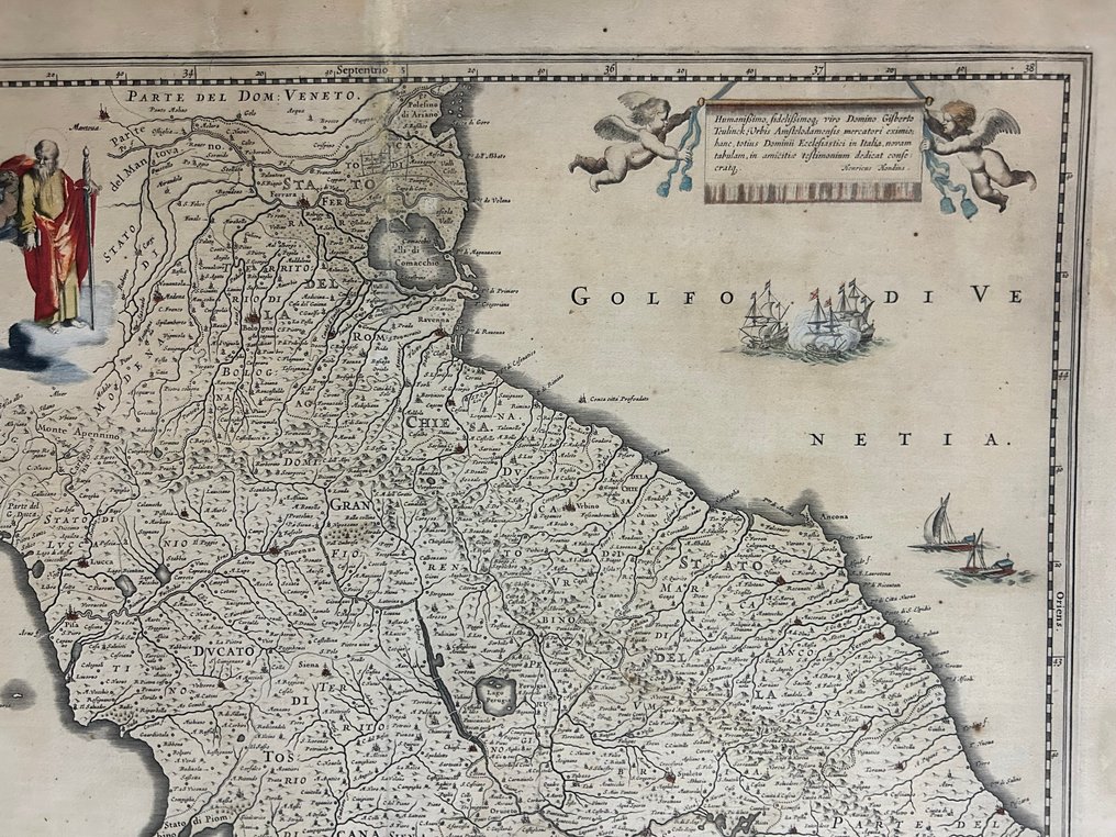 意大利 - 托斯卡纳、拉齐奥、翁布里亚、马尔凯 • 罗马、佛罗伦萨、锡耶纳、卢卡、比萨 • 托斯卡纳群岛; Johannes JANSSONIUS - Stato della Chiesa con la Toscana - 1621-1650 #2.1