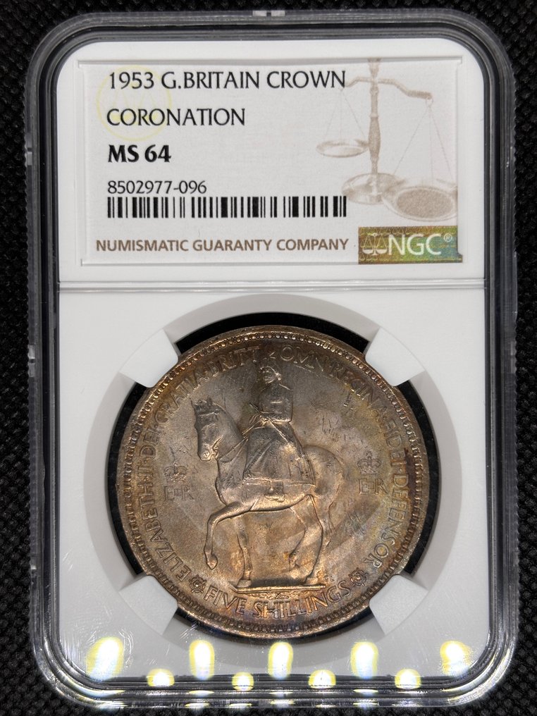 Storbritannien. 5 Shillings 1953 / Elisabeth II / NGC MS64 (Utan reservationspris) #1.0