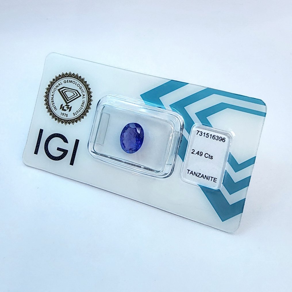 χωρίς τιμή ασφαλείας - 1 pcs  Μπλε, Βιολετί Τανζανίτης  - 2.49 ct - International Gemological Institute (IGI) #3.2