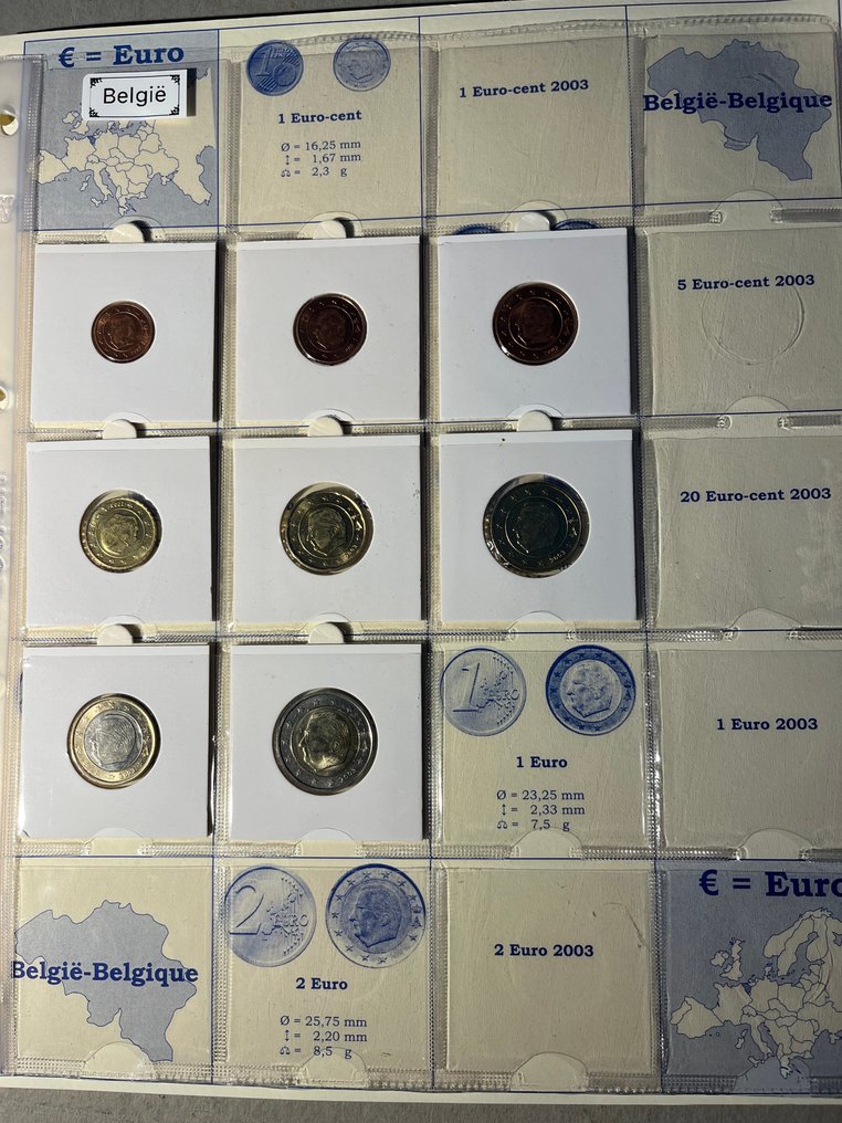 比利时. Series 1 Cent - 2 Euro 2002/2019 (5 series)  (没有保留价) #2.1