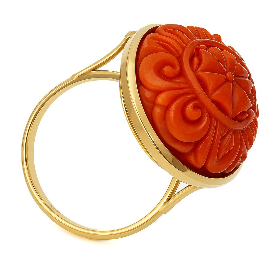 Δαχτυλίδι - 18 καράτια Κίτρινο χρυσό Κοράλλι #1.0
