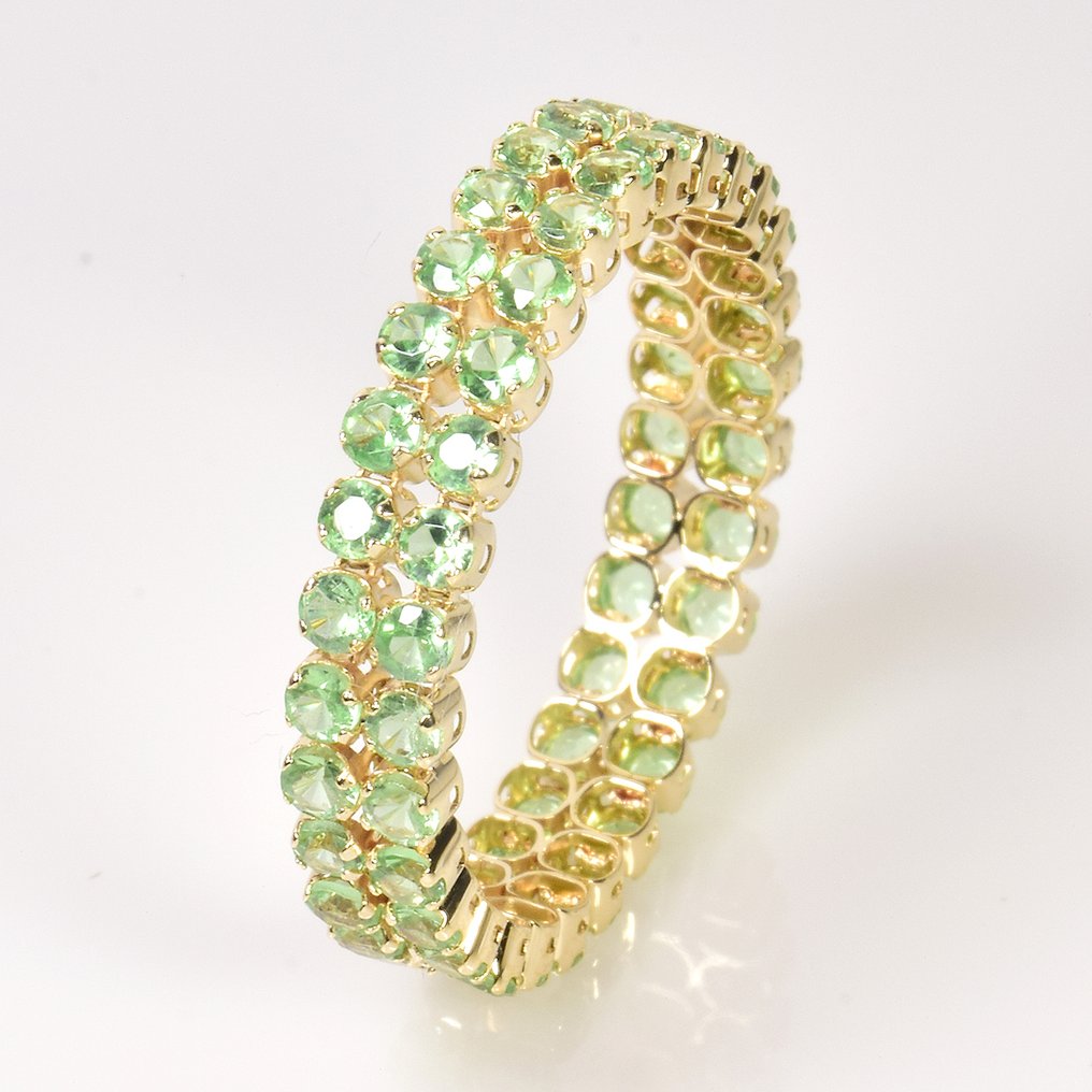 Sans prix de réserve - Bague - 14 carats Or jaune - 1.73ct. tw. Tsavorite - Certificat GFCO #1.0