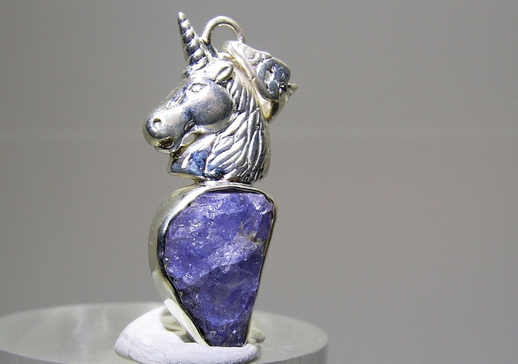Tanzanite Pendente - Altezza: 42 mm - Larghezza: 13.7 mm- 5.52 g - (1) #1.0