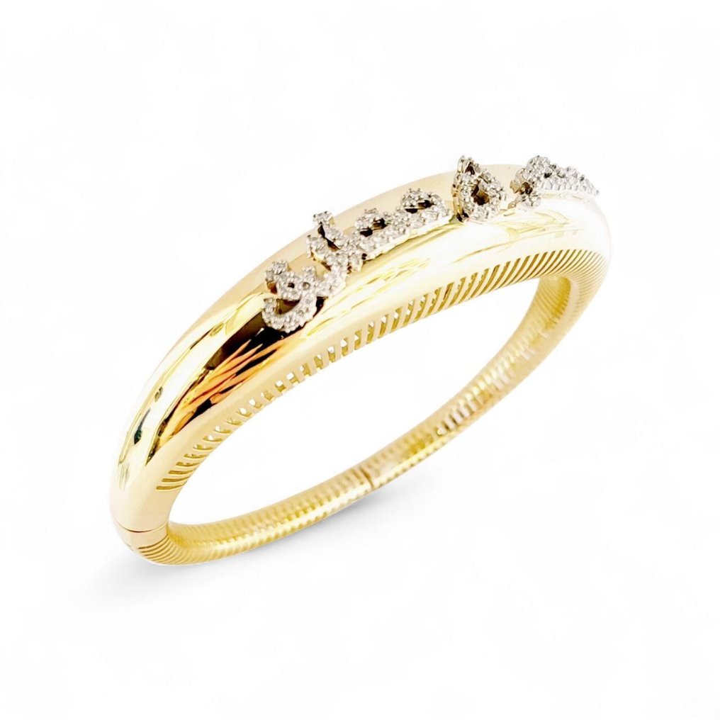 手镯 - 18K包金 黄金 -  1.63ct. tw. 钻石 (天然)  - 意大利制造 #1.0