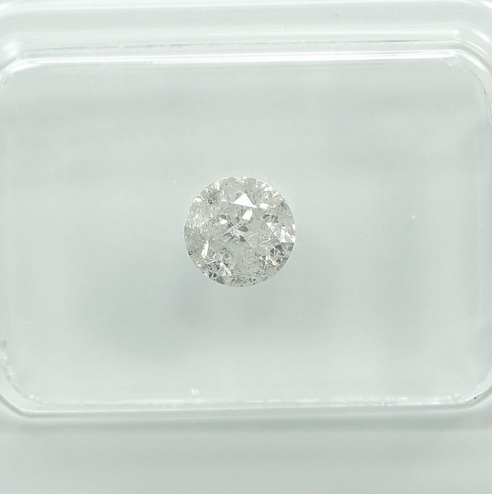 Ingen mindstepris - 1 pcs Diamant  (Natur)  - 0.50 ct - Rund - G - I3 - Gem Report Antwerp (GRA) #2.1