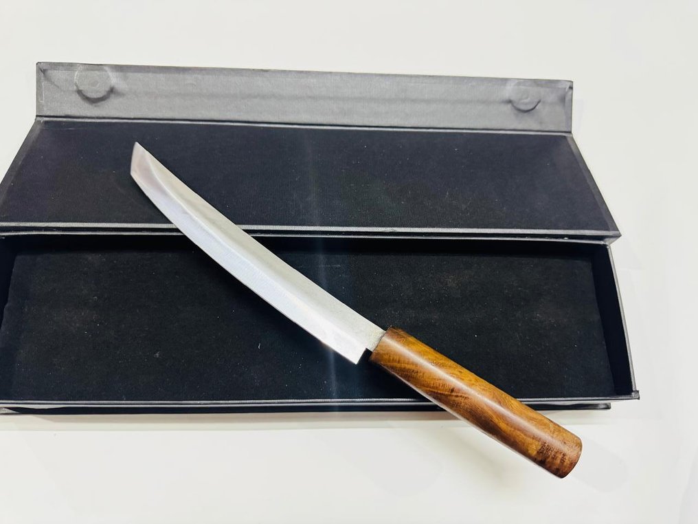 Μαχαίρι κουζίνας -  Ιαπωνικό μαχαίρι για ψωμί Tanto (076) - Μειωμένο ατσάλι, φυσικό ξύλο με κουτί. - Ιαπωνία - Ιαπωνικό Tanto μαχαίρι #1.0