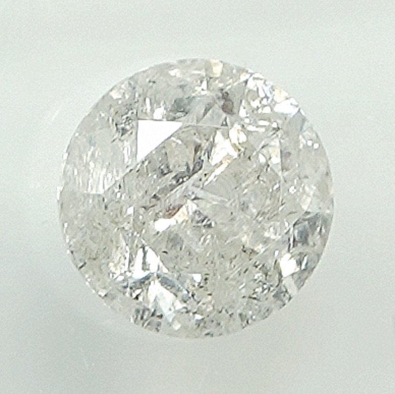Ingen mindstepris - 1 pcs Diamant  (Natur)  - 0.50 ct - Rund - G - I3 - Gem Report Antwerp (GRA) #3.2