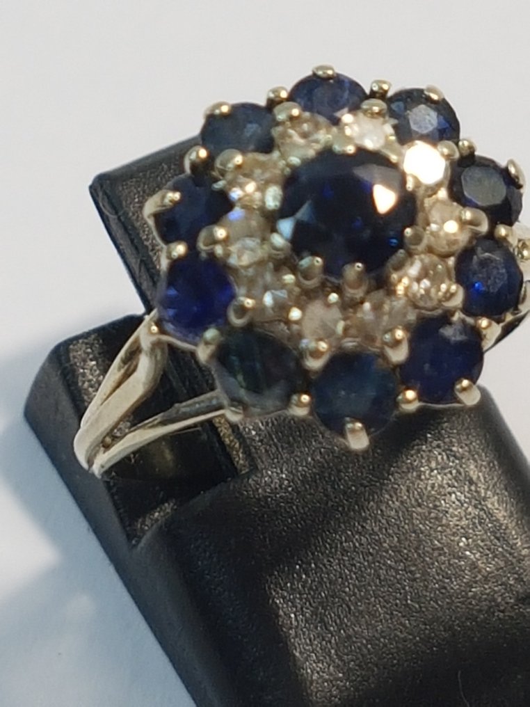 Δαχτυλίδι - 18 καράτια Λευκός χρυσός - 0.50ct. tw. Αστροζάφειρο - Διαμάντι #1.0