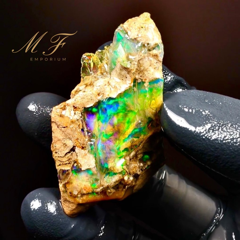 高级 - 85克拉 - 天然水晶欧泊 AAA+++ - 未经过处理 高品质水晶蛋白石 - 高度: 50 mm - 宽度: 30 mm- 17.08 g - (1) #3.2