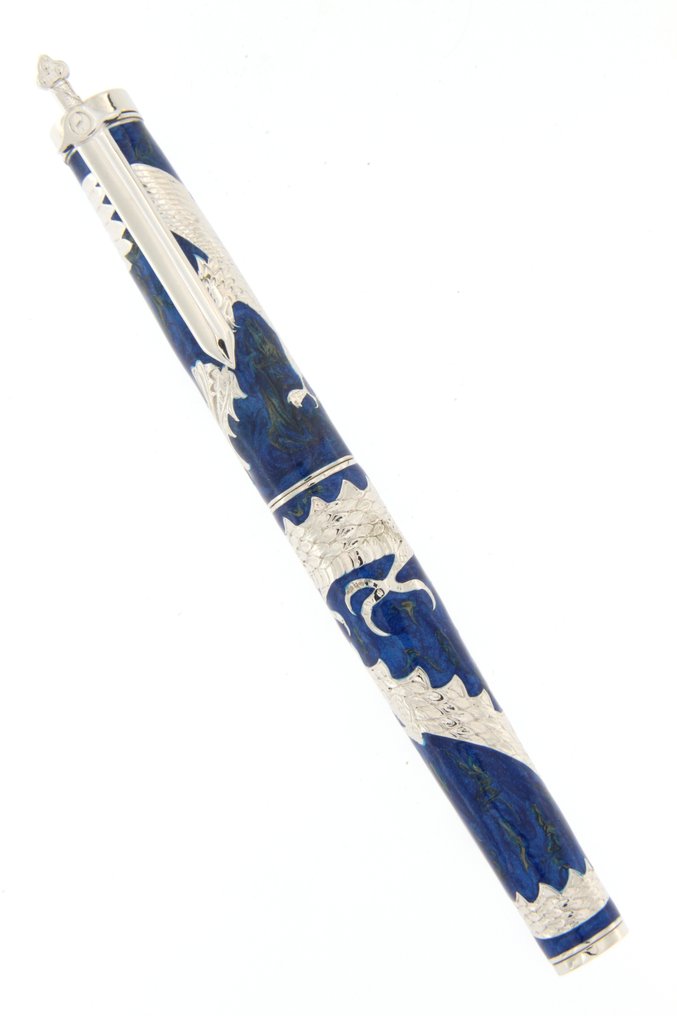 Urso - Fountain pen The Two Empires in sterling silver and enamels - Füllfederhalter #3.2
