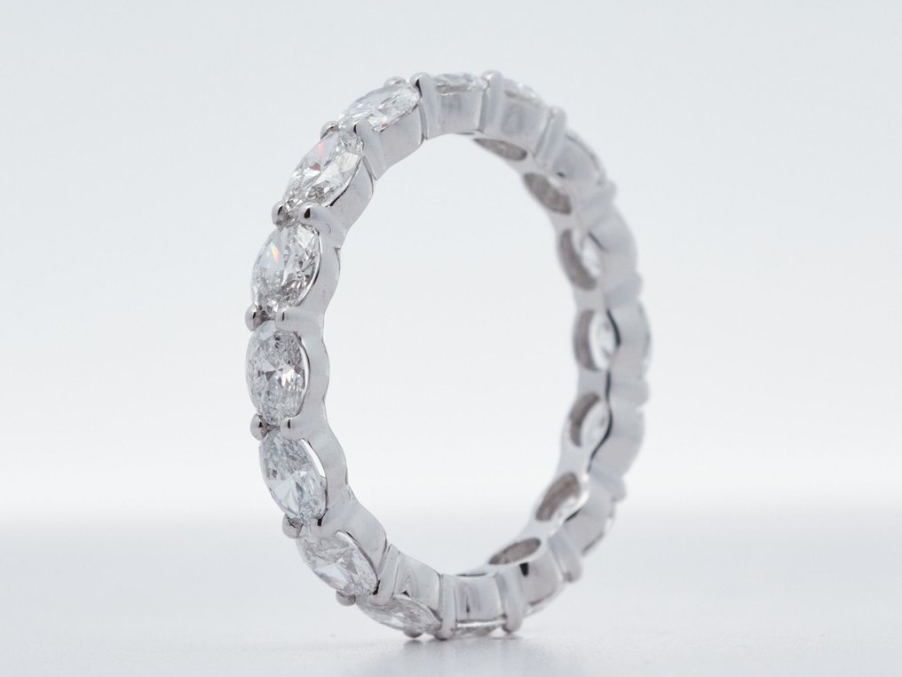 Ei pohjahintaa - Sormus - 14 kt. Valkokulta -  2.42ct. tw. Timantti (Laboratoriossa kasvatettu) #4.3