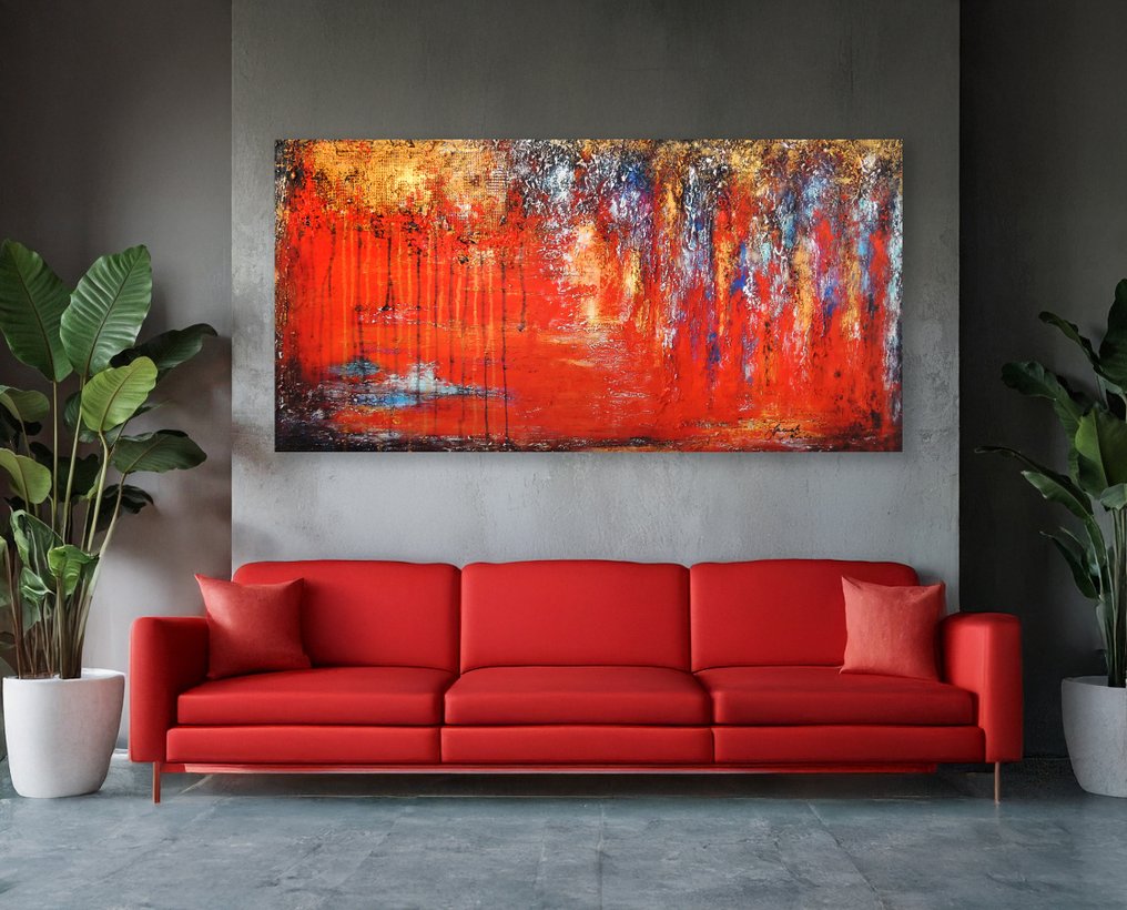 Monika Spiewak - Abstract - XXL - Oil Painting Stretched On The Frame - Ready To Hang - 1/1 Unique Piece #1.0