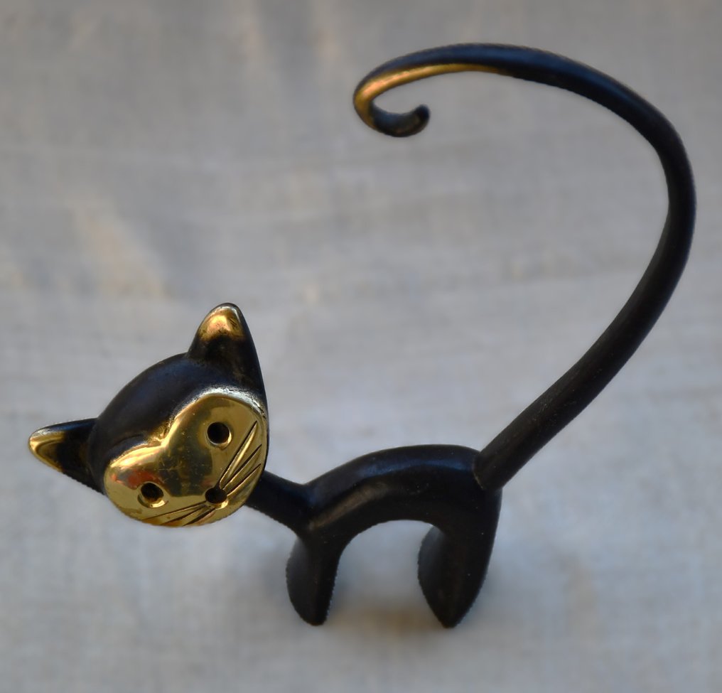 Hertha Baller, Walter Bosse - Statuetta - "Cat" - Bronzo patinato #1.0