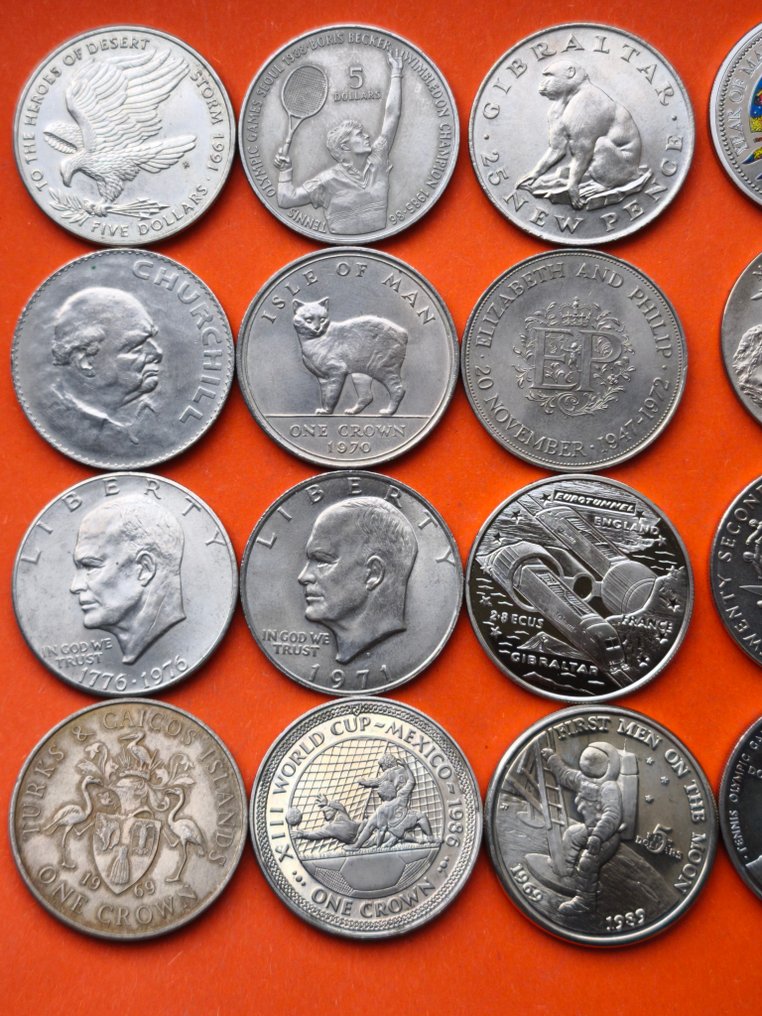 Világ. Lot 20 x Crown size coins  (Nincs minimálár) #1.0