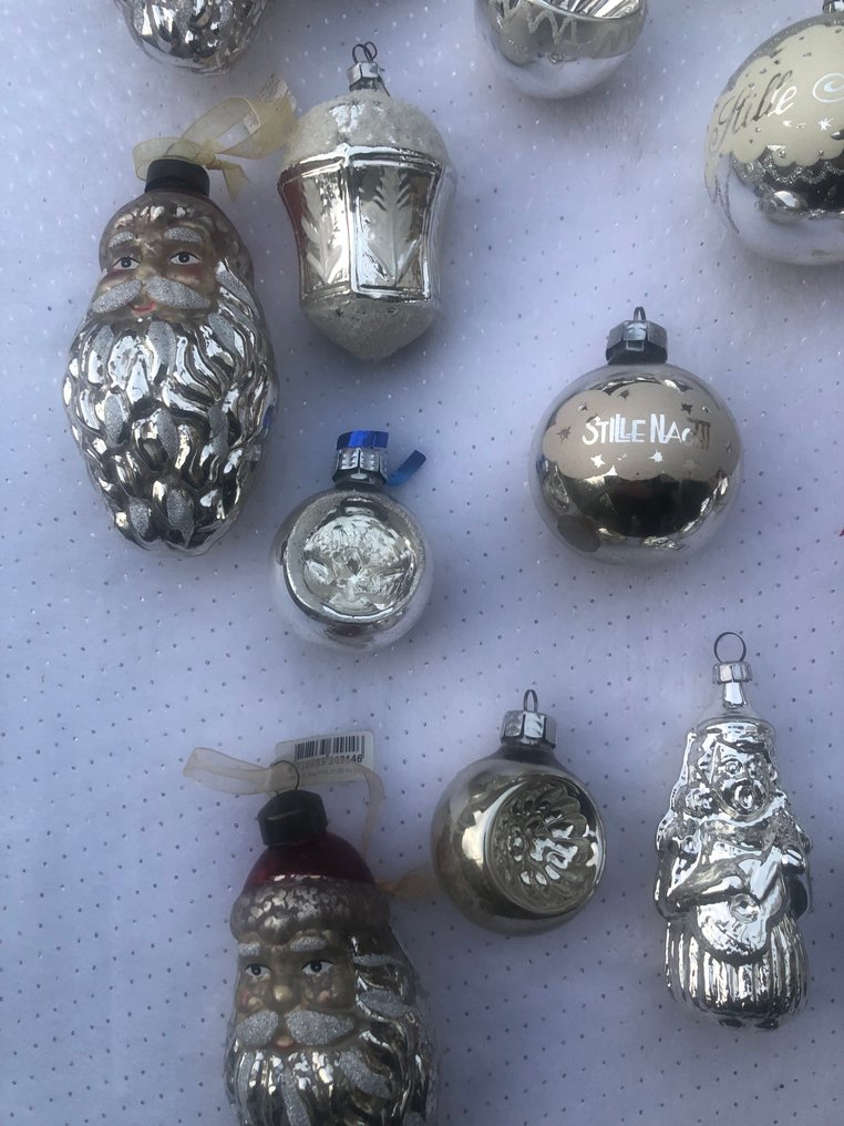 聖誕小飾品 (33) - 复古银色球 - 玻璃 - 旧的球 #3.2