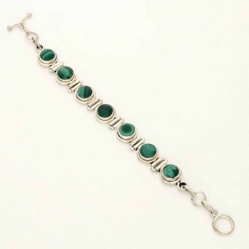Senza prezzo di riserva - Bracciale Argento - Malachite #3.2