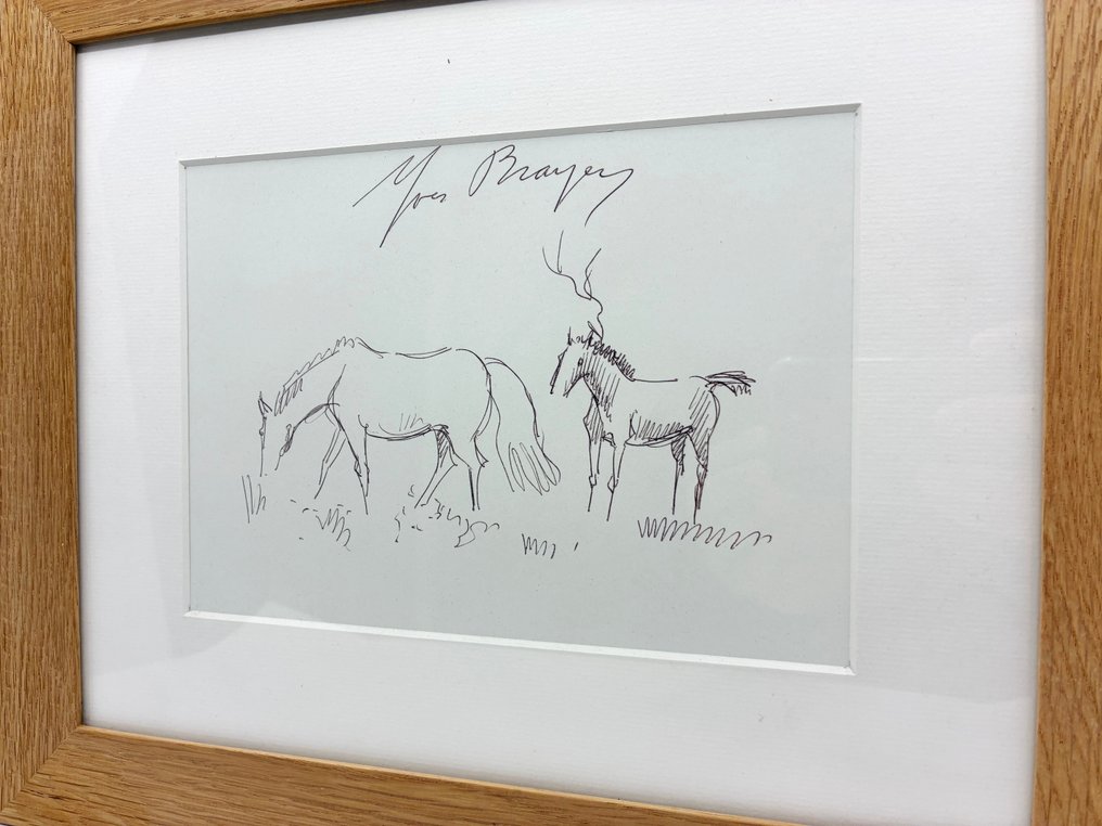 Yves Brayer (1907-1990) - Chevaux, dessin orignal à l'encre #4.3