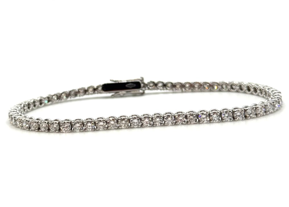 Brățară de tenis - 18 ct. Aur alb - 4.90ct. tw. Diamant (Natural) #2.1